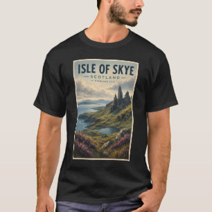 Isle of Skye Schotland Landschap Reis Kunst Retro T-shirt