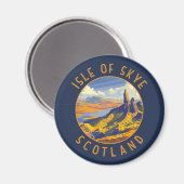 Isle of Skye Schotland Retro Distress Circle Magneet (Voorkant / Achterkant)