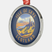 Isle of Skye Schotland Retro Distress Circle Metalen Ornament (Links)