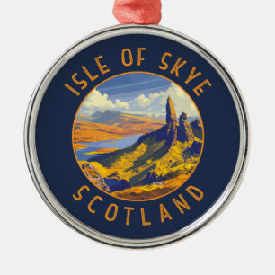 Isle of Skye Schotland Retro Distress Circle Metalen Ornament