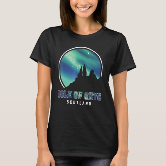 Isle of Skye Scotland Northern Lights Souvenir T-shirt (Voorkant)