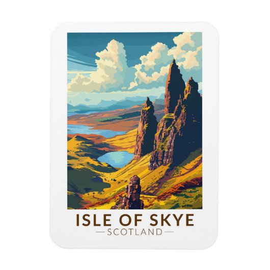 Isle of Skye Scotland Travel Art Vintage Magneet (Verticaal)