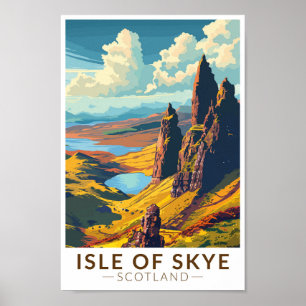 Isle of Skye Scotland Travel Art Vintage Poster