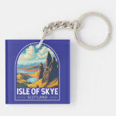 Isle of Skye Scotland Travel Art Vintage Sleutelhanger (Achterkant)