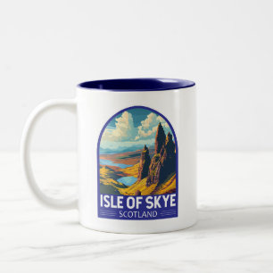 Isle of Skye Scotland Travel Art Vintage Tweekleurige Koffiemok