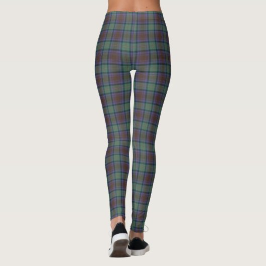 Isle of Skye Tartan Pset Green Black Pattern Leggings (Achterkant)