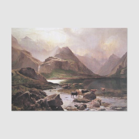 Isle of Skye Waterfall Lake Scotland Tissue Paper Tissuepapier (Voorkant)