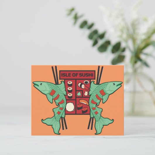 Isle of Sushi Briefkaart (Staand voorkant)