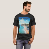 Isle of Wight Engeland Kustreis illustratie T-shirt (Voorkant volledig)