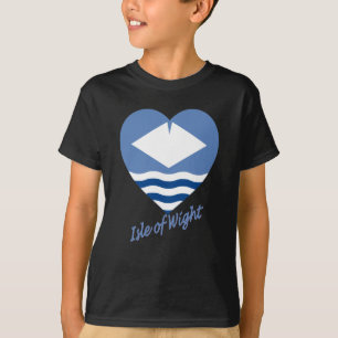 Isle of Wight Flag Heart met naam T-shirt