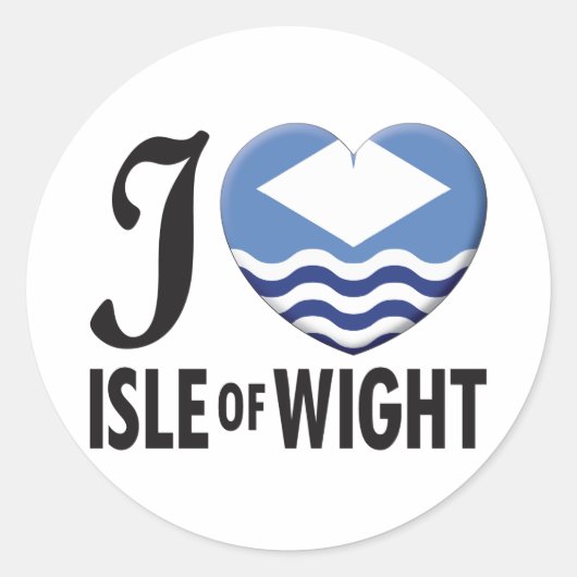 Isle of Wight Liefde Ronde Sticker (Voorkant)
