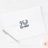 Isle of Wight Liefde Ronde Sticker (Envelop)