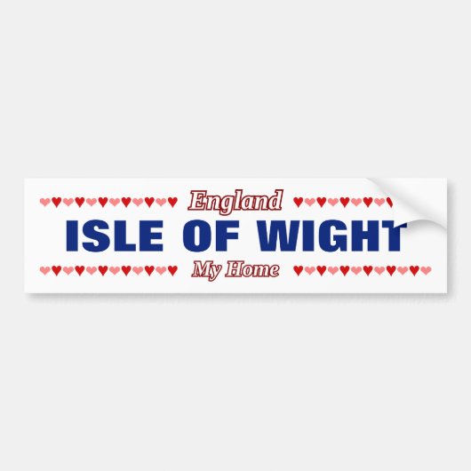 ISLE OF WIGHT - My Home - England; Harten Bumpersticker (Voorkant)