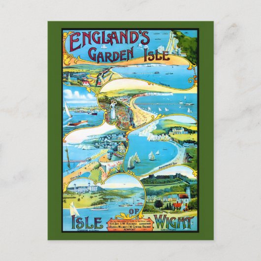 Isle of Wight Travel Poster Briefkaart (Voorkant)