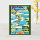 Isle of Wight Travel Poster Kaart (Gele Bloem)