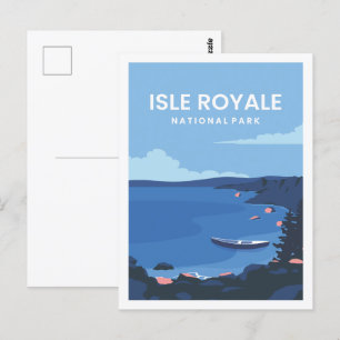 Isle Royale Beroemde Reisplaats Illustratie Briefkaart