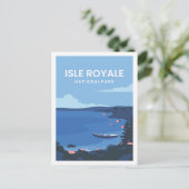 Isle Royale Beroemde Reisplaats Illustratie Briefkaart (Staand voorkant)