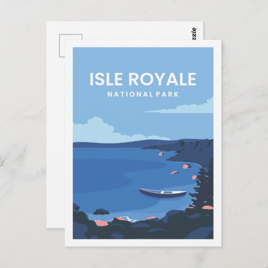 Isle Royale Beroemde Reisplaats Illustratie Briefkaart (Voorkant / Achterkant)