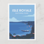 Isle Royale Beroemde Reisplaats Illustratie Briefkaart (Voorkant)