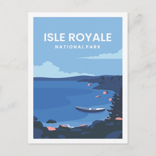 Isle Royale Beroemde Reisplaats Illustratie Briefkaart (Voorkant)