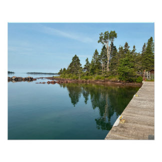 Isle Royale Malone Bay steiger en glas glad meer Perfect Poster