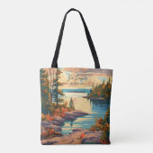 Isle Royale Michigan Vintage Travel Illustratie Tote Bag (Achterkant)