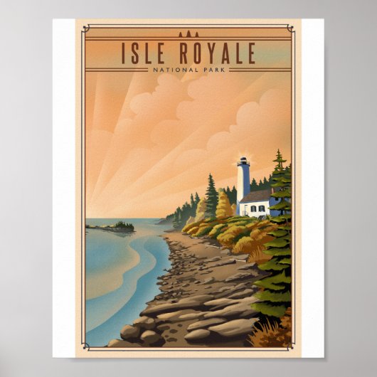Isle Royale Nationaal Park Litho Kunstwerk Poster (Voorkant)