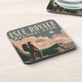 Isle Royale National Park Backpacken Reiskunst Bier Onderzetter (Linkerzijde)