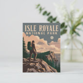 Isle Royale National Park Backpacken Reiskunst Feestdagenkaart (Staand voorkant)