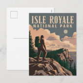 Isle Royale National Park Backpacken Reiskunst Feestdagenkaart (Voorkant / Achterkant)