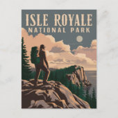 Isle Royale National Park Backpacken Reiskunst Feestdagenkaart (Voorkant)