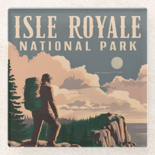 Isle Royale National Park Backpacken Reiskunst Glazen Onderzetter