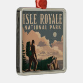 Isle Royale National Park Backpacken Reiskunst Metalen Ornament (Rechts)