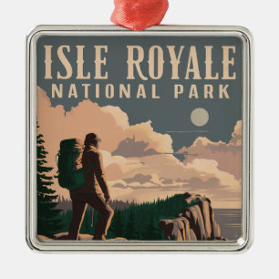 Isle Royale National Park Backpacken Reiskunst Metalen Ornament