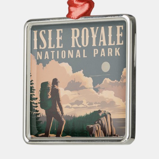 Isle Royale National Park Backpacken Reiskunst Metalen Ornament (Links)