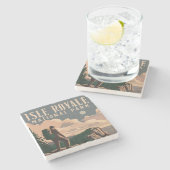 Isle Royale National Park Backpacken Reiskunst Stenen Onderzetter (Zijkant)