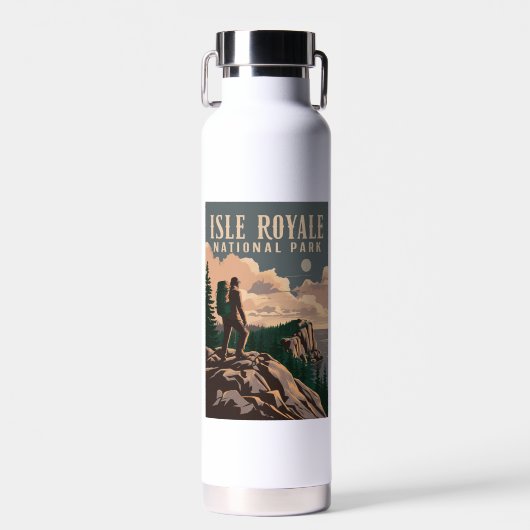 Isle Royale National Park Backpacken Reiskunst Waterfles (Voorkant)