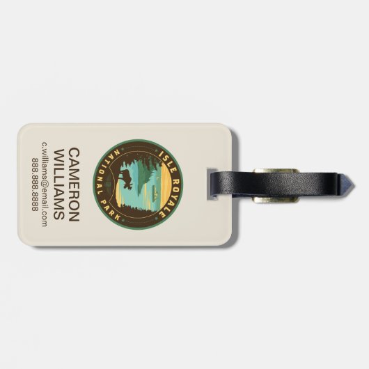 Isle Royale National Park Bagagelabel (Achterkant horizontaal)