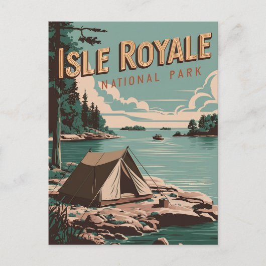 Isle Royale National Park Camping Feestdagenkaart (Voorkant)