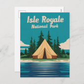 Isle Royale National Park Camping Illustratie Feestdagenkaart (Voorkant / Achterkant)