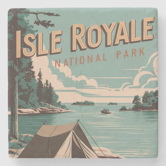 Isle Royale National Park Camping Stenen Onderzetter (Voorkant)