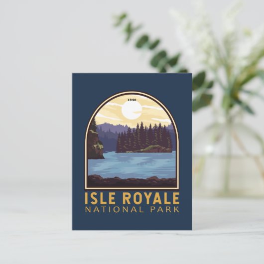 Isle Royale National Park Emblem Briefkaart (Staand voorkant)