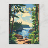 Isle Royale National Park Illustratie Reizen Kunst Briefkaart (Voorkant)