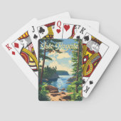 Isle Royale National Park Illustratie Reizen Kunst Pokerkaarten (Achterkant)