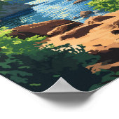 Isle Royale National Park Illustratie Reizen Kunst Poster (Hoek)