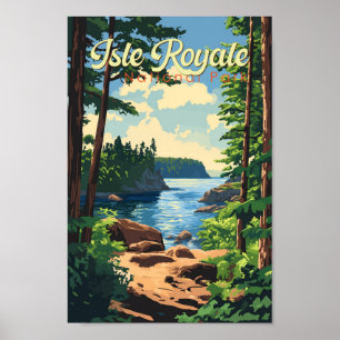 Isle Royale National Park Illustratie Reizen Kunst Poster