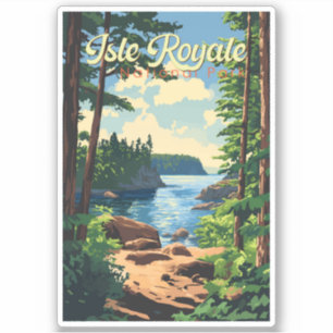 Isle Royale National Park Illustratie Reizen Kunst Sticker