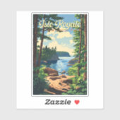 Isle Royale National Park Illustratie Reizen Kunst Sticker (Vel)