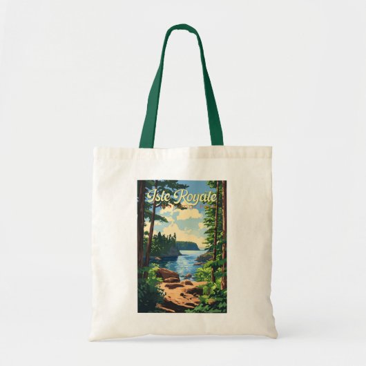 Isle Royale National Park Illustratie Reizen Kunst Tote Bag (Voorkant)