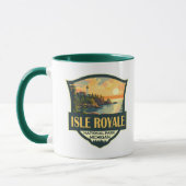 Isle Royale National Park Illustratie Retro Badge Mok (Links)
